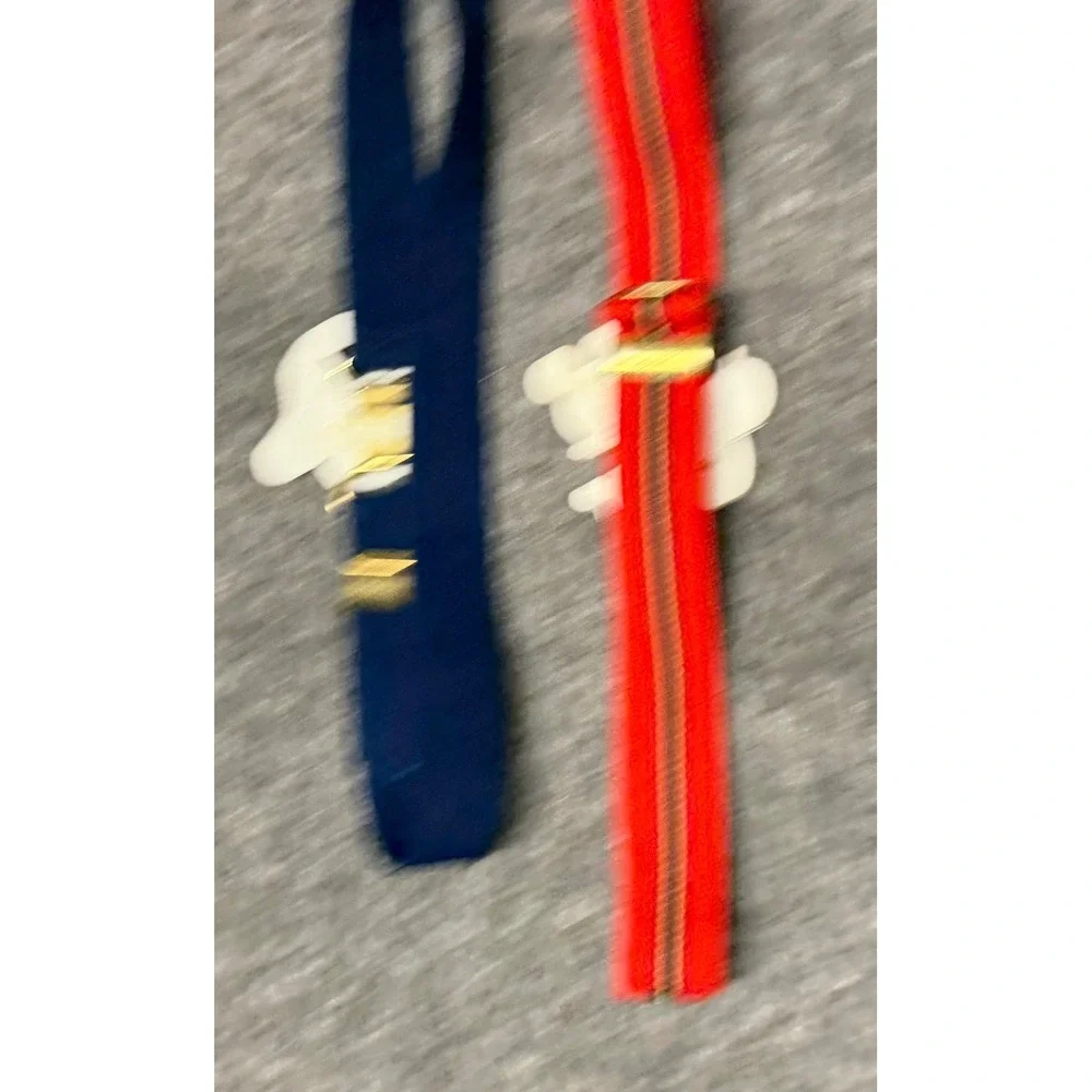 Vintage LEE Disney Mickey Mouse Donald Duck Elastic Cinch Belts Set of 2